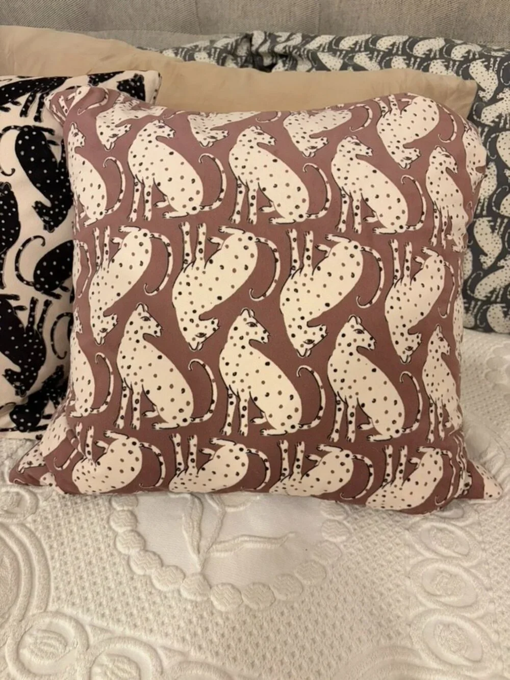 Anthropologie Cecily Feline Velvet Jaguar / Cheetah Throw Pillow